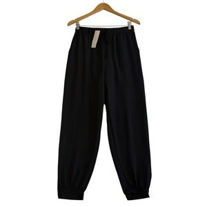 Gilli Hi Low Black Elastic Drawstring Waist Jogger Pants Women Size Small #507